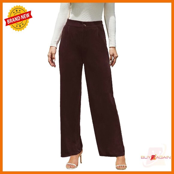 Velvet Wide Leg Palazzo Pants High Waisted Stretchy Dressy Casual